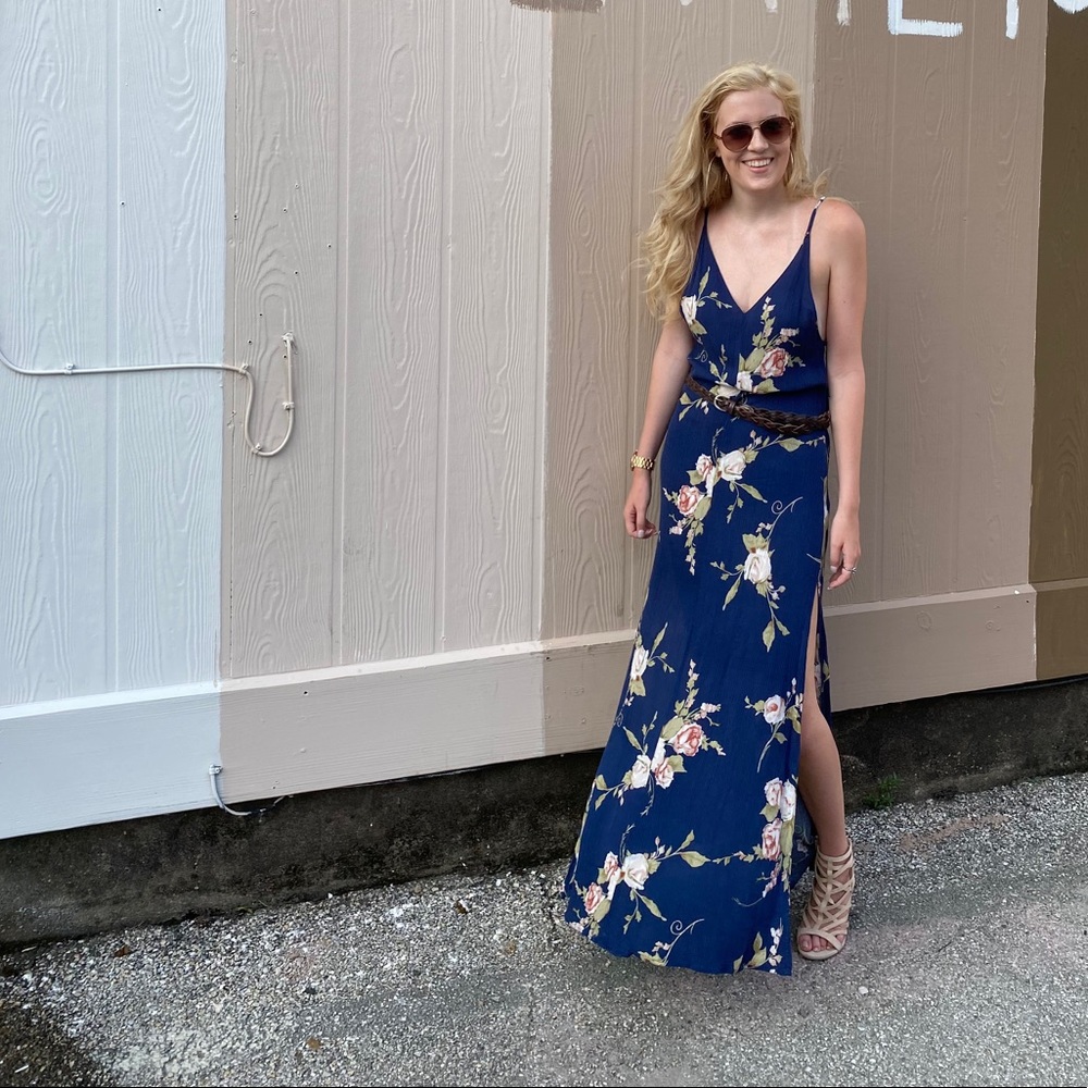 Reformed by Reformation V-back Floral Maxi Dress
